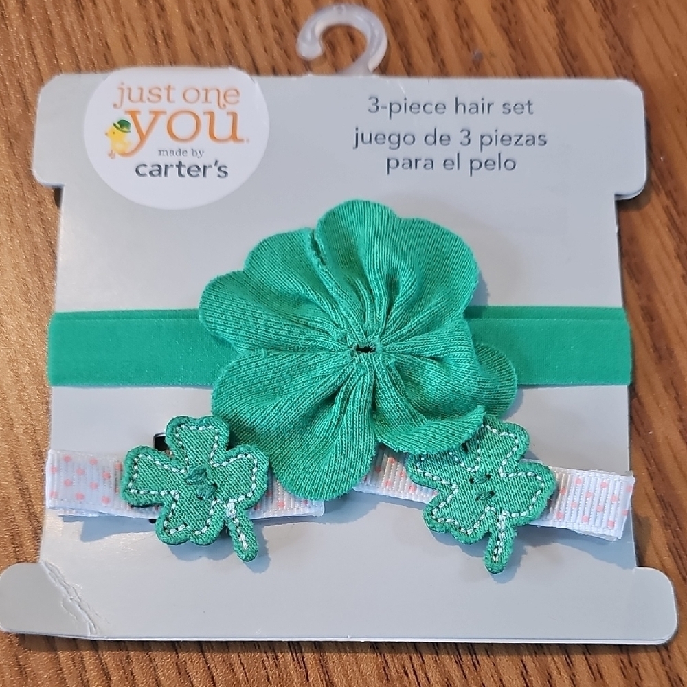 Carter's NWT Baby Shamrock Hair Accessory Set - Green